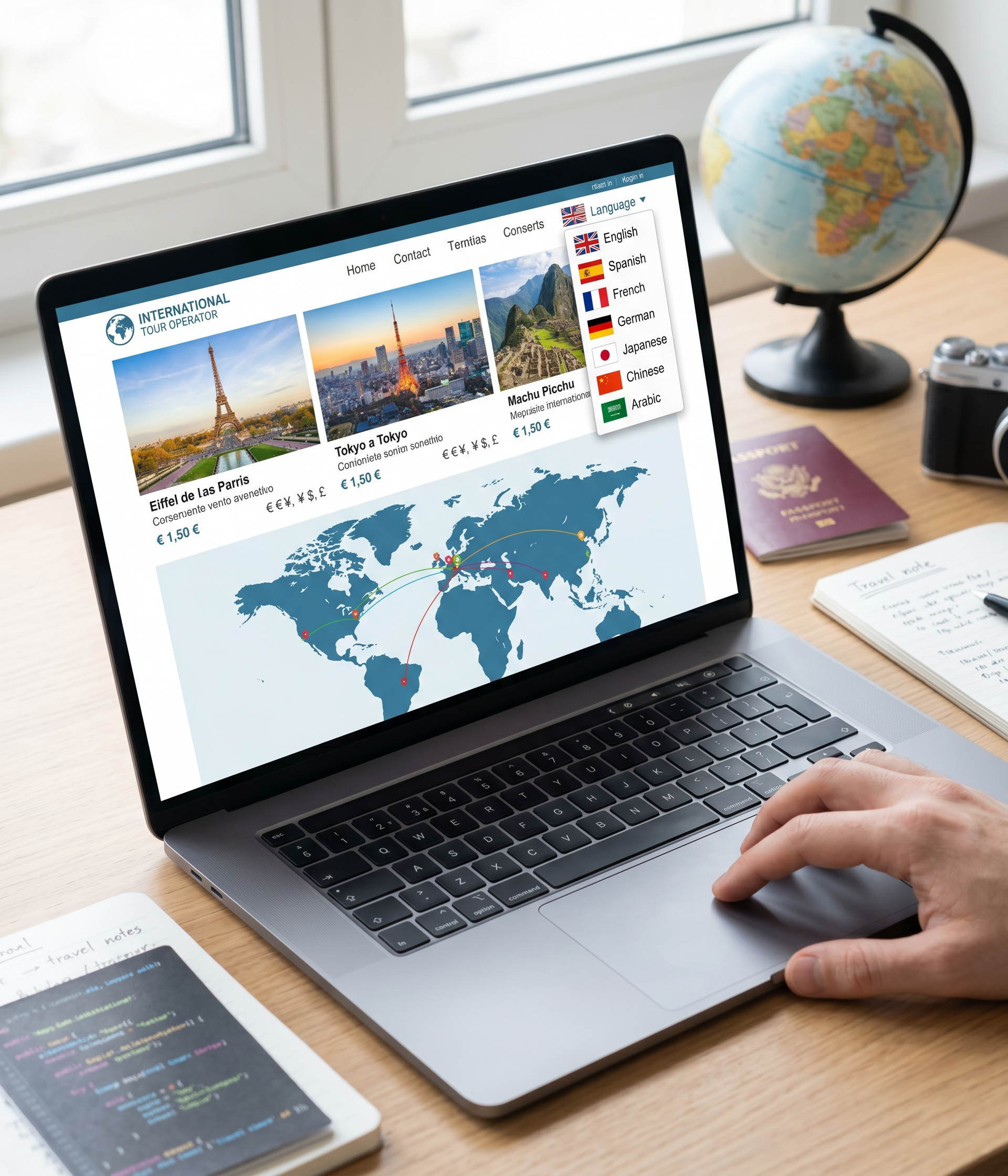 Multilingual tour operator website — localized destinations and booking funnel in eight languages