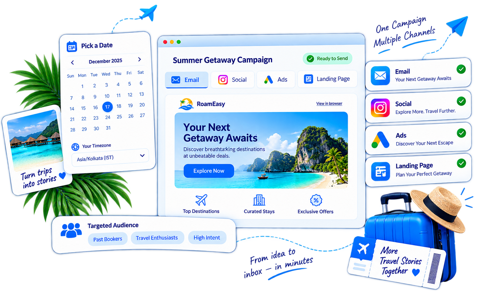 Demo booking calendar with timezone selector and available 30-minute slots