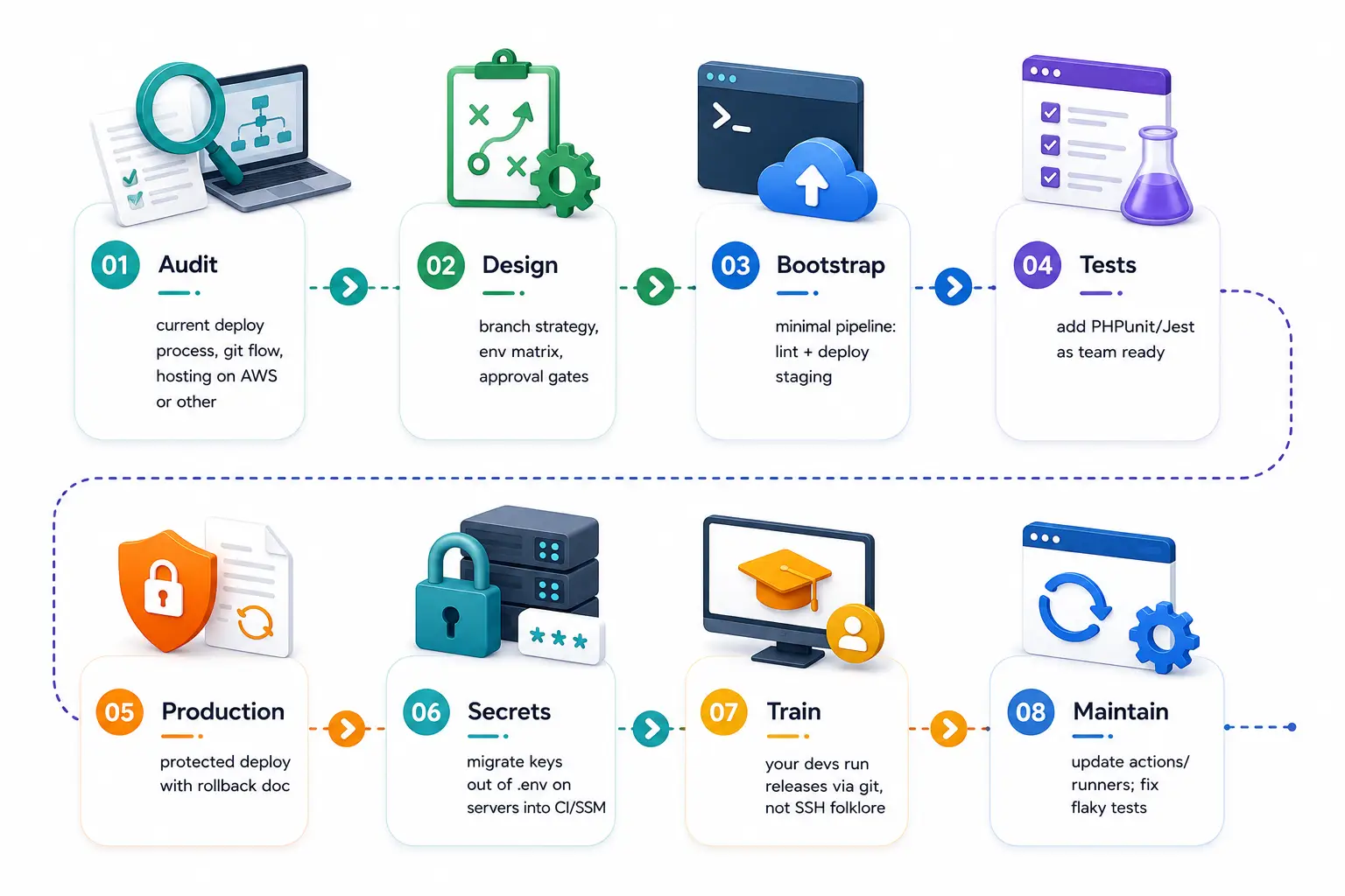CI/CD pipeline implementation process steps