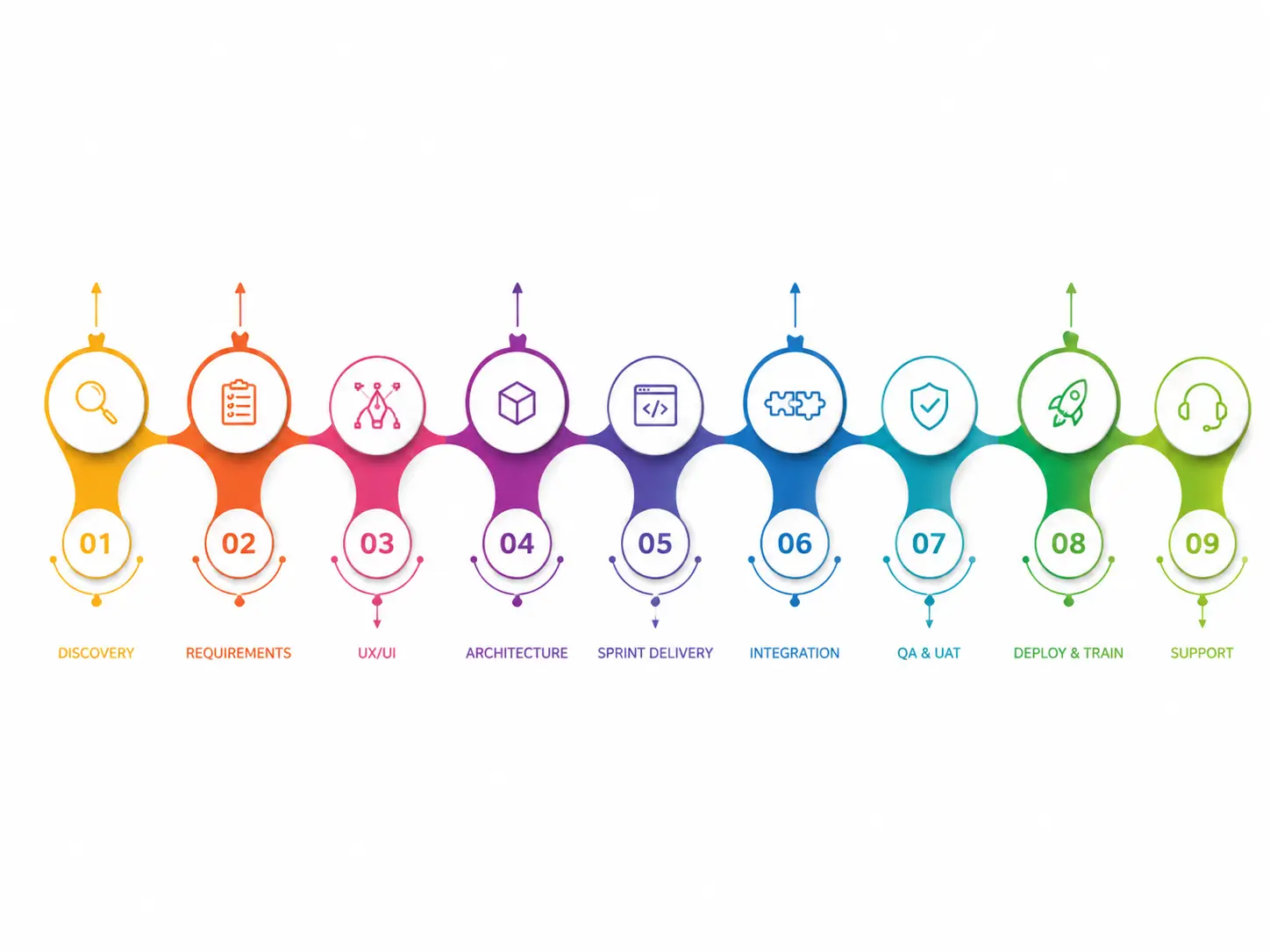 Custom software development process steps