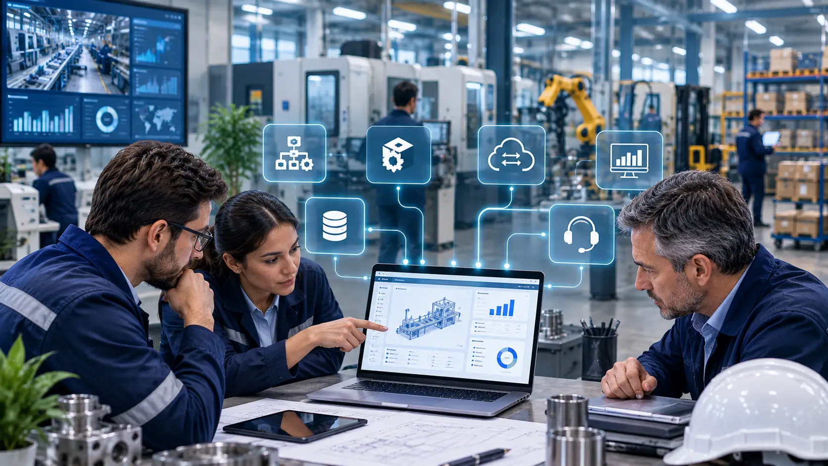 Custom ERP workflow configuration for a manufacturing plant